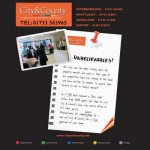 Peterborough estate agents City & County wanted a casual feel for this tabloid advertisement, achieved with this pin-board visual.